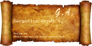 Gergelics Arnót névjegykártya